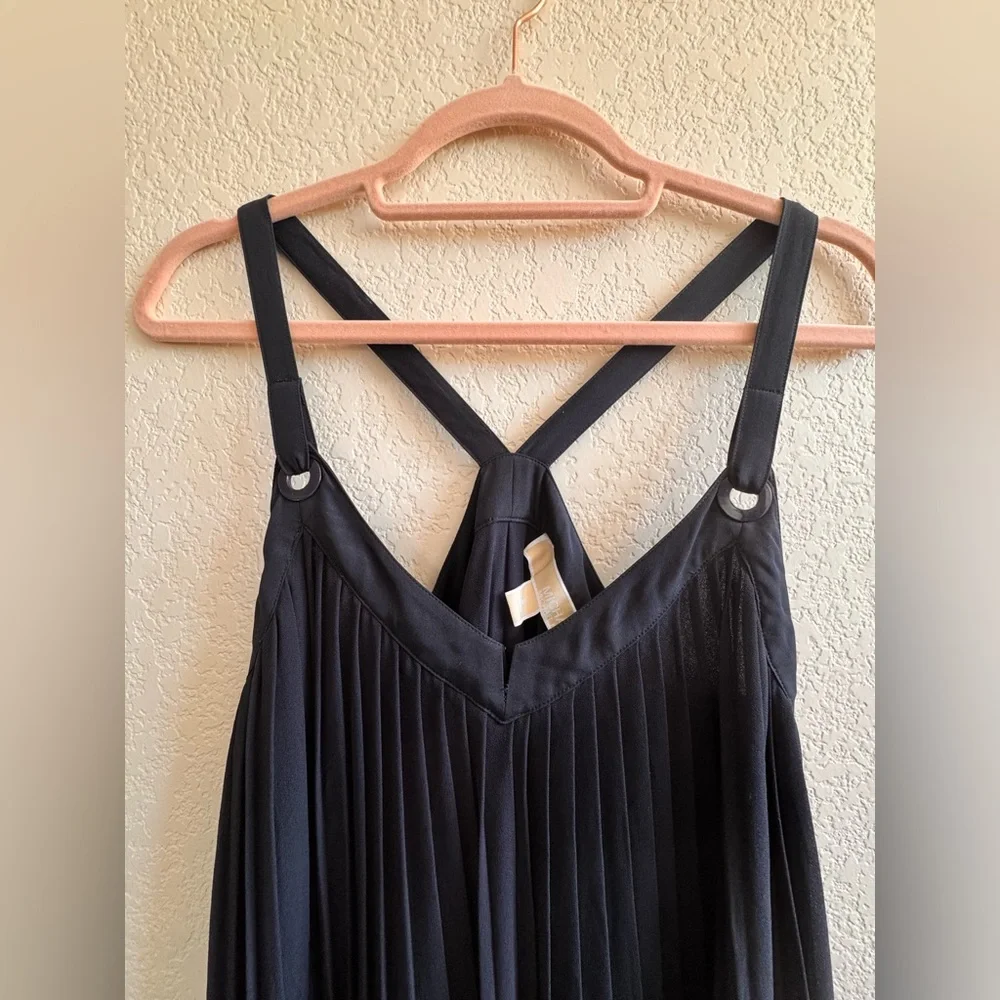 Michael Kors navy pleated maxi dress size small